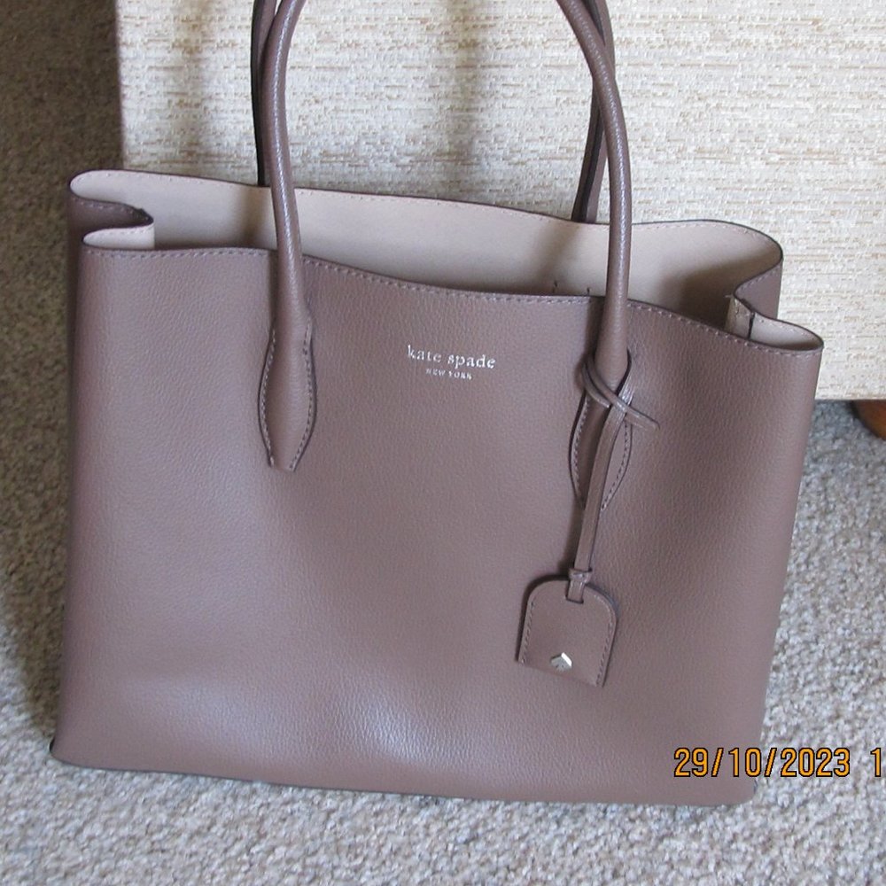 KATE SPADE SATCHEL WITH CROSSBODY STRAP, DARK TAUPE